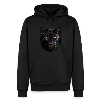Panther - Männer Premium Bio Hoodie - Schwarz - Vorne - Nico (187cm)