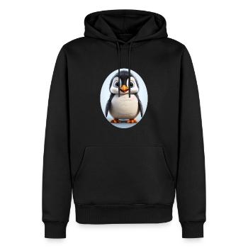 Pinguin - Männer Premium Bio Hoodie - Schwarz - Vorne - Nico (187cm)