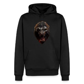 Gorille - Sweat à capuche Premium bio Homme - noir - Devant - Nico (187cm)