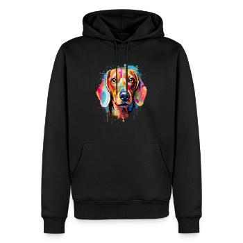Dackel Colorful - Männer Premium Bio Hoodie - Schwarz - Vorne - Nico (187cm)