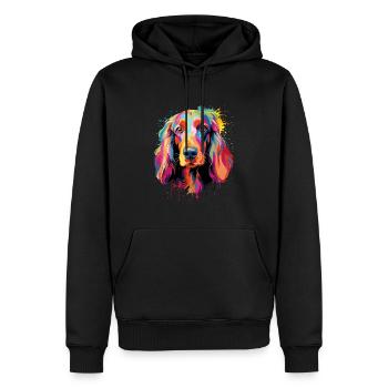 Cocker Spaniel Coloré - Sweat à capuche Premium bio Homme - noir - Devant - Nico (187cm)