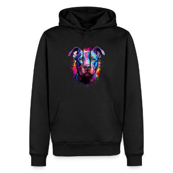 Pitbull Colorful - Männer Premium Bio Hoodie - Schwarz - Vorne - Nico (187cm)