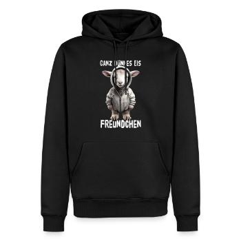 Ganz Dünnes Eis Freundchen Schaf - Männer Premium Bio Hoodie - Schwarz - Vorne - Nico (187cm)