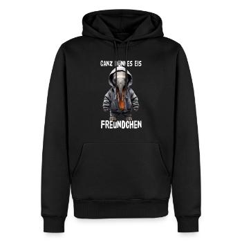 Éléphant ami de glace très mince - Sweat à capuche Premium bio Homme - noir - Devant - Nico (187cm)