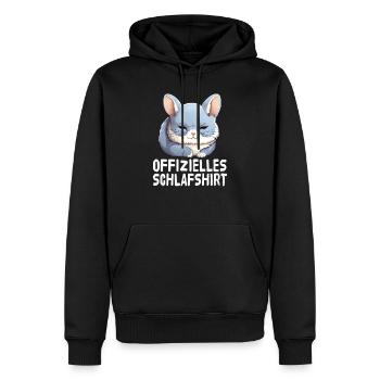 Chemise de nuit officielle en chinchilla - Sweat à capuche Premium bio Homme - noir - Devant - Nico (187cm)