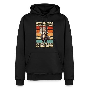 Kaffee Rede Nicht Kaffee Jammert Nicht Wolf - Männer Premium Bio Hoodie - Schwarz - Vorne - Nico (187cm)