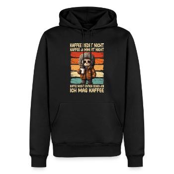 Kaffee Rede Nicht Kaffee Jammert Nicht Gibbon - Männer Premium Bio Hoodie - Schwarz - Vorne - Nico (187cm)