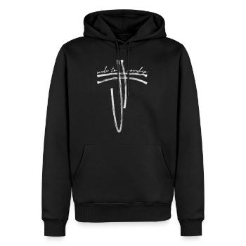 made to worship - Jesus Christus von Nazareth - Männer Premium Bio Hoodie - Schwarz - Vorne - Nico (187cm)
