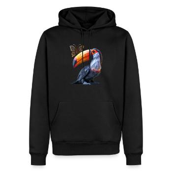 Toucan - Sweat à capuche Premium bio Homme - noir - Devant - Nico (187cm)