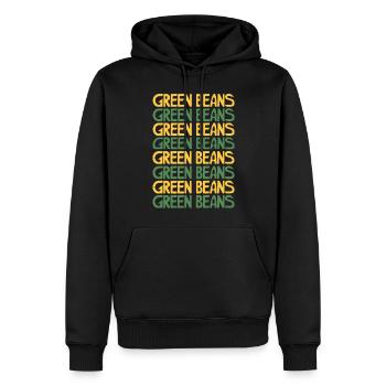 Grüne Bohnen - Männer Premium Bio Hoodie - Schwarz - Vorne - Nico (187cm)