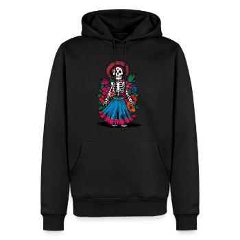 La Catrina Skelett Halloween - Männer Premium Bio Hoodie - Schwarz - Vorne - Nico (187cm)