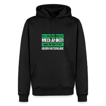 Mécanique résistante - Sweat à capuche Premium bio Homme - noir - Devant - Nico (187cm)