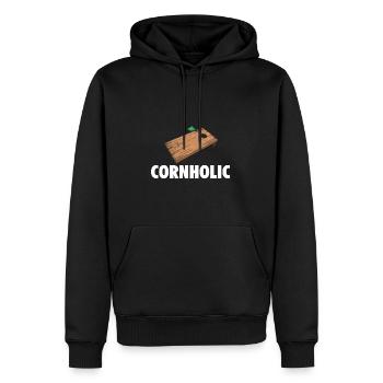 Cornhole Sprüche | Cornhole Spieler Geschenke - Männer Premium Bio Hoodie - Schwarz - Vorne - Nico (187cm)