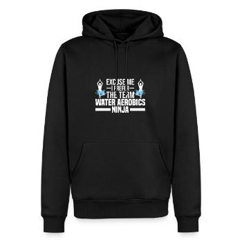 Water Aerobics | Wassergymnastik Lehrer Geschenk - Männer Premium Bio Hoodie - Schwarz - Vorne - Nico (187cm)