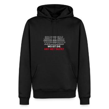 Where is the Any Key button? Any Key - Men’s Premium Organic Hoodie - black - Front - Nico (187cm)