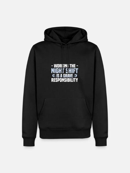 Nachtschicht - Männer Premium Bio Hoodie - Schwarz