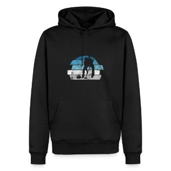 Curling sur glace Curling Retro Cadeau - Sweat à capuche Premium bio Homme - noir - Devant - Nico (187cm)