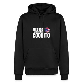 Puerto Rico Geschenkidee | Puerto Ricaner Heimat - Männer Premium Bio Hoodie - Schwarz - Vorne - Nico (187cm)