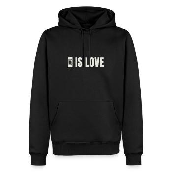 love is love - Männer Premium Bio Hoodie - Schwarz - Vorne - Nico (187cm)