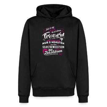 Friseurin Frisörin Haare - Männer Premium Bio Hoodie - Schwarz - Vorne - Nico (187cm)