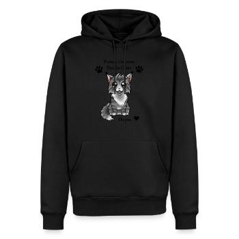 Maine Coon - Black Silver - Sweat à capuche Premium bio Homme - noir - Devant - Nico (187cm)