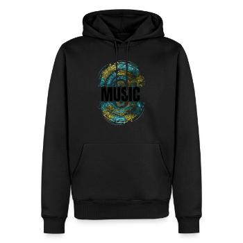 Music - Männer Premium Bio Hoodie - Schwarz - Vorne - Nico (187cm)