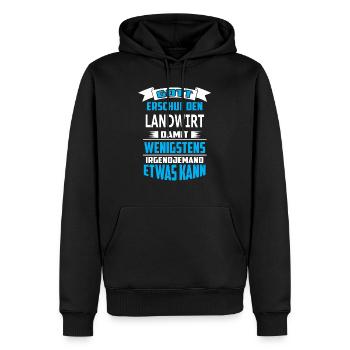 LANDWIRT - Männer Premium Bio Hoodie - Schwarz - Vorne - Nico (187cm)