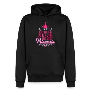 Ich schmeiss alles hin und werd' Prinzessin -Krone - Männer Premium Bio Hoodie - Schwarz - Vorne - Nico (187cm)