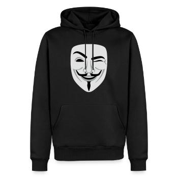 Fun Guy Fawkes Anonymous - Männer Premium Bio Hoodie - Schwarz - Vorne - Nico (187cm)