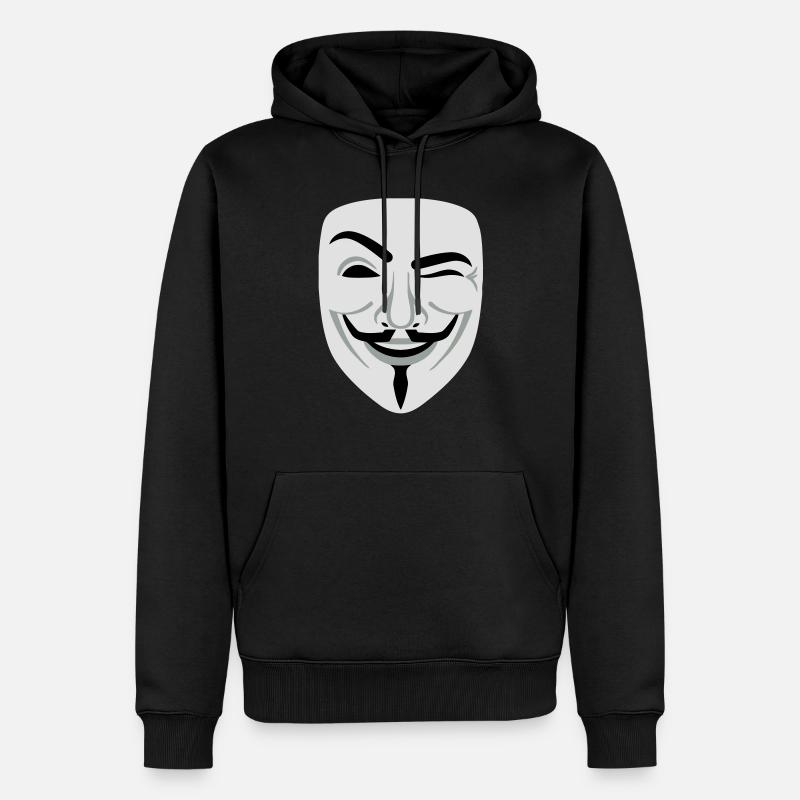 Fun Anonymous Guy Fawkes - Sweat à capuche Premium bio Homme - noir