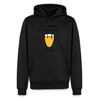 tu m'mettras la petite soeur - Sweat à capuche Premium bio Homme - noir - Devant - Nico (187cm)