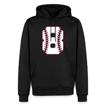 Baseball nombre softball numéro 8 huit cadeau cool - Sweat à capuche Premium bio Homme - noir - Devant - Nico (187cm)