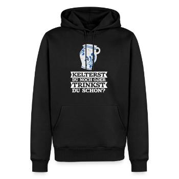 Frankfurt FFM Apfelwein Bembel Schoppen Spruch - Männer Premium Bio Hoodie - Schwarz - Vorne - Nico (187cm)