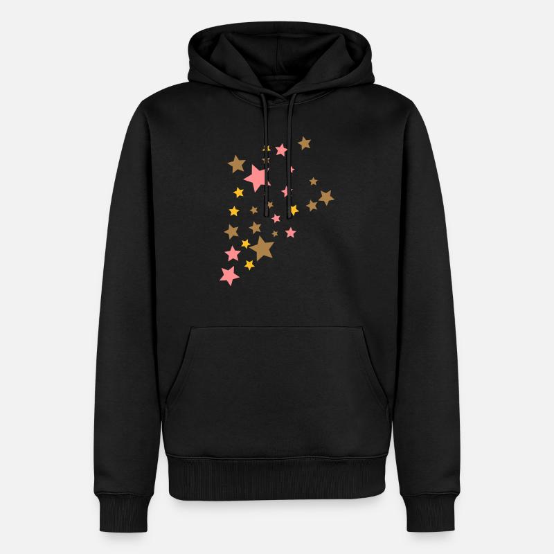 Weihnachtssterne - Männer Premium Bio Hoodie - Schwarz
