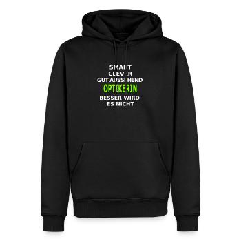 optikerin - Männer Premium Bio Hoodie - Schwarz - Vorne - Nico (187cm)