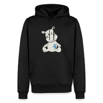 Happy Hippo - Männer Premium Bio Hoodie - Schwarz - Vorne - Nico (187cm)
