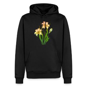 Fleurs - Sweat à capuche Premium bio Homme - noir - Devant - Nico (187cm)