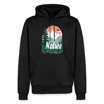 Natur - Männer Premium Bio Hoodie - Schwarz - Vorne - Nico (187cm)