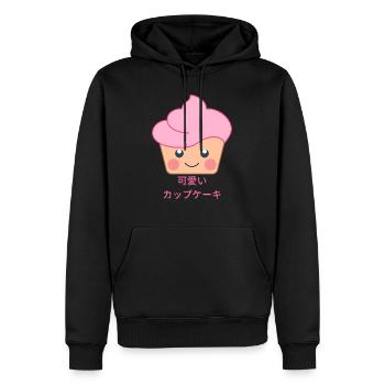 cupcake kawaii - Sweat à capuche Premium bio Homme - noir - Devant - Nico (187cm)