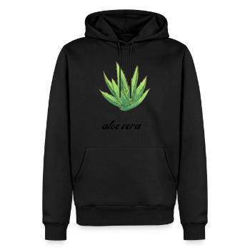 aloe vera - Men’s Premium Organic Hoodie - black - Front - Nico (187cm)