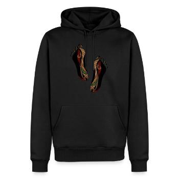 Füße - Männer Premium Bio Hoodie - Schwarz - Vorne - Nico (187cm)