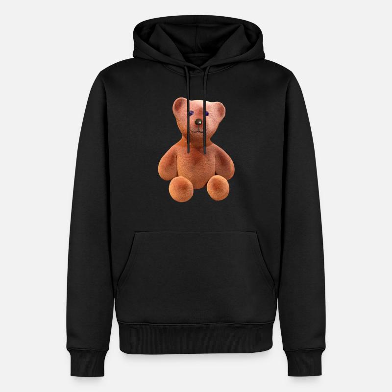 Ours en peluche mignon - Sweat à capuche Premium bio Homme - noir
