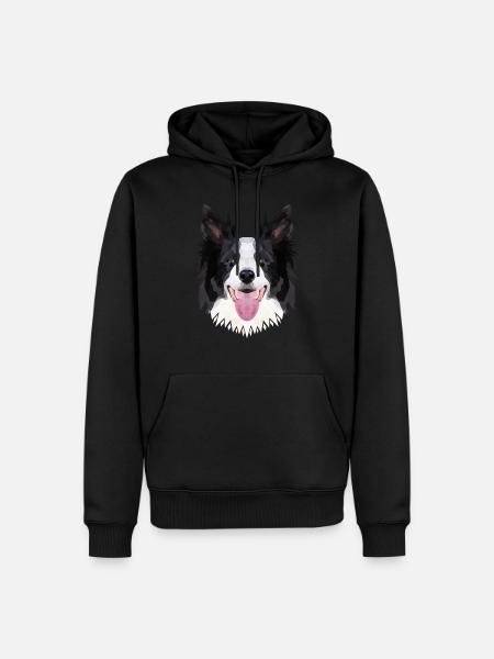 Polyart Border Collie - Men’s Premium Organic Hoodie - black