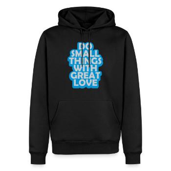 Quote do small things - Men’s Premium Organic Hoodie - black - Front - Nico (187cm)