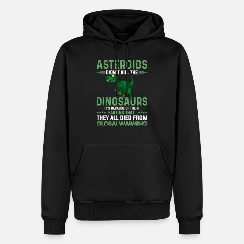 Asteroids Dinosaurs Global Warming - Sweat à capuche Premium bio Homme - noir