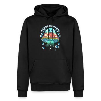 UFO - Men’s Premium Organic Hoodie - black - Front - Nico (187cm)