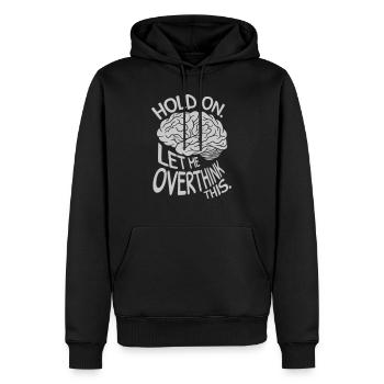 Permettez-moi d’exagérer - Sweat à capuche Premium bio Homme - noir - Devant - Nico (187cm)
