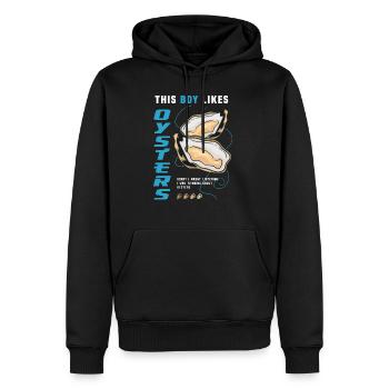 Boy Likes Oysters Ironic Seafood Chef - Sweat à capuche Premium bio Homme - noir - Devant - Nico (187cm)