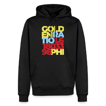 Golden Ratio Math Equation Mathematics - Men’s Premium Organic Hoodie - black - Front - Nico (187cm)