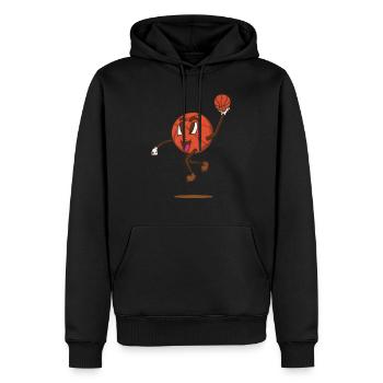 funky Basketball Cartoon Gesicht Slam Dunk Retro Styl - Männer Premium Bio Hoodie - Schwarz - Vorne - Nico (187cm)